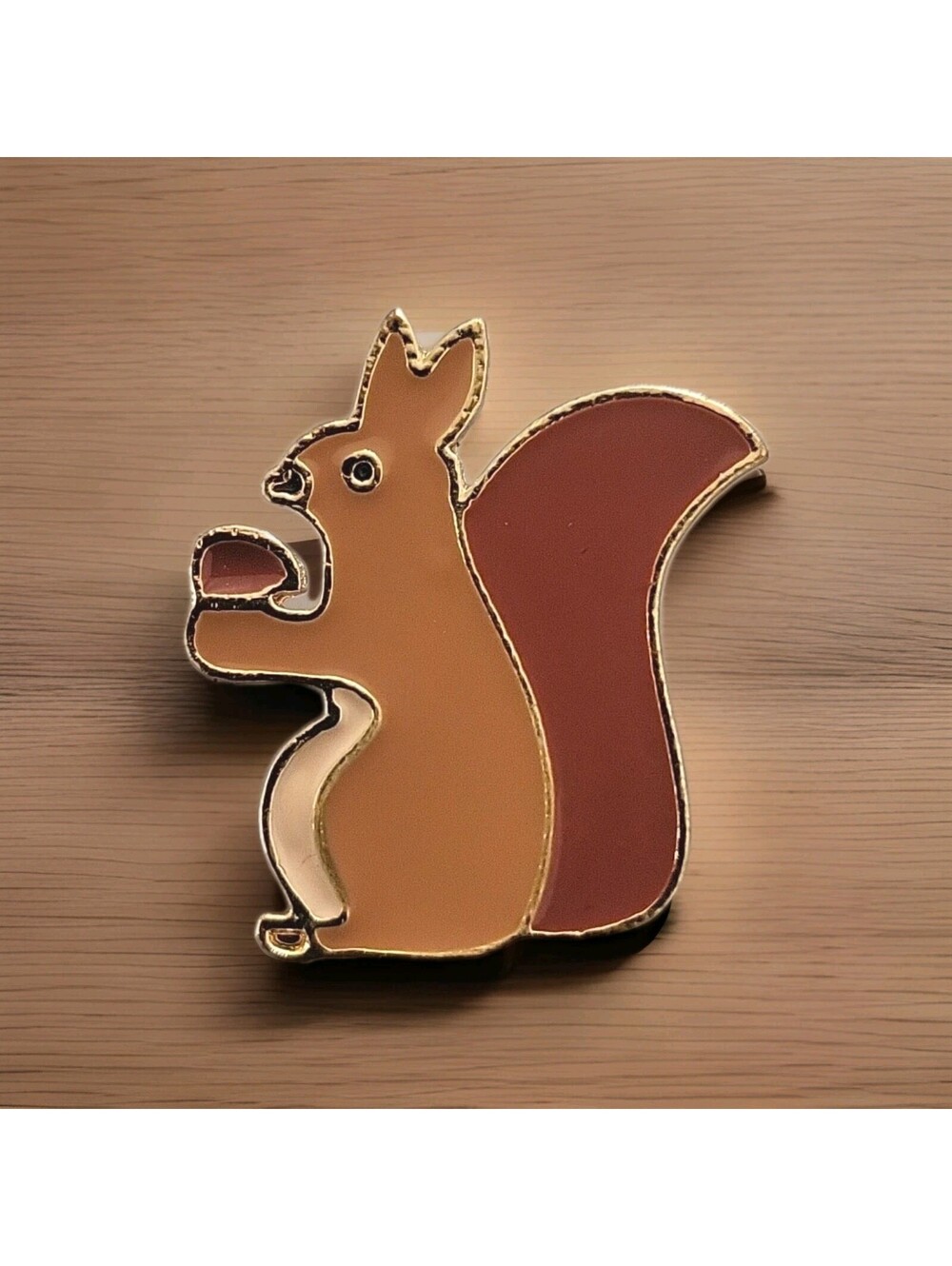 Vintage Fall Autumn Brooch Pin Jewelry Happy Squirrel W Nut Thanksgiving M61